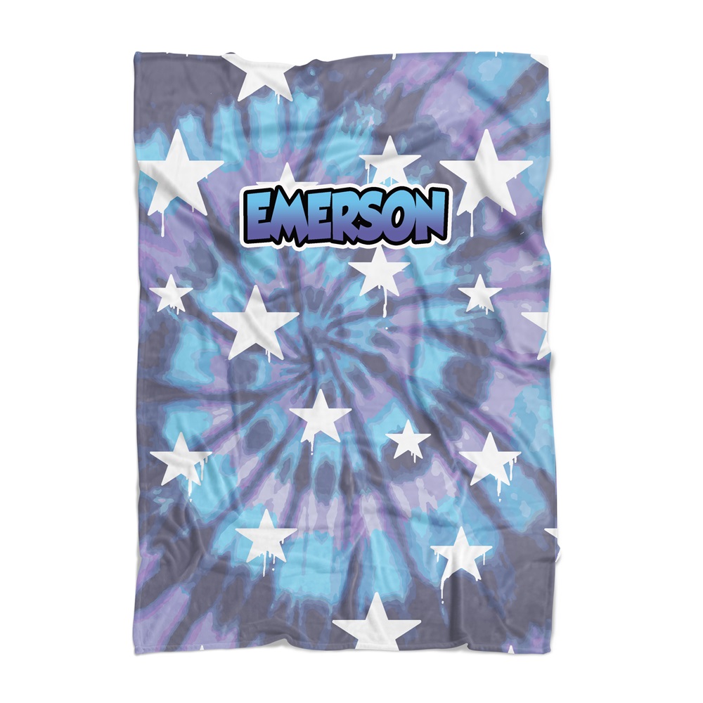 PENELOPE WILDBERRY PERSONALIZED BLANKET-TIE DYE STARS